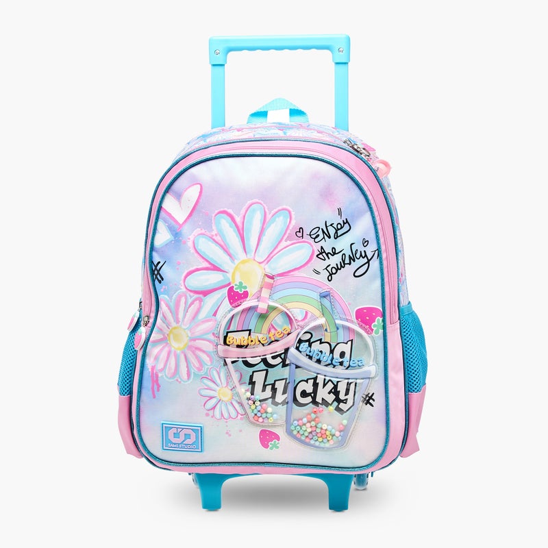sami_studio 16 Inch Trolley-Enjoy The Journey - Juices-Collection-2 Cmprt With Zip- (Polyester ) Multicolor \ 33X13.5X44.5 - Image 1